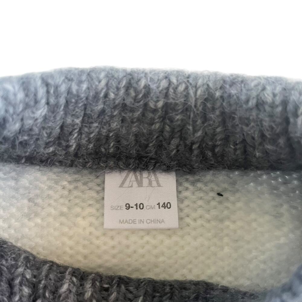 Zara Boys Blue Grey Ombre Long Sleeve Warm Cozy Sweater size 9-10 - Picture 3 of 6